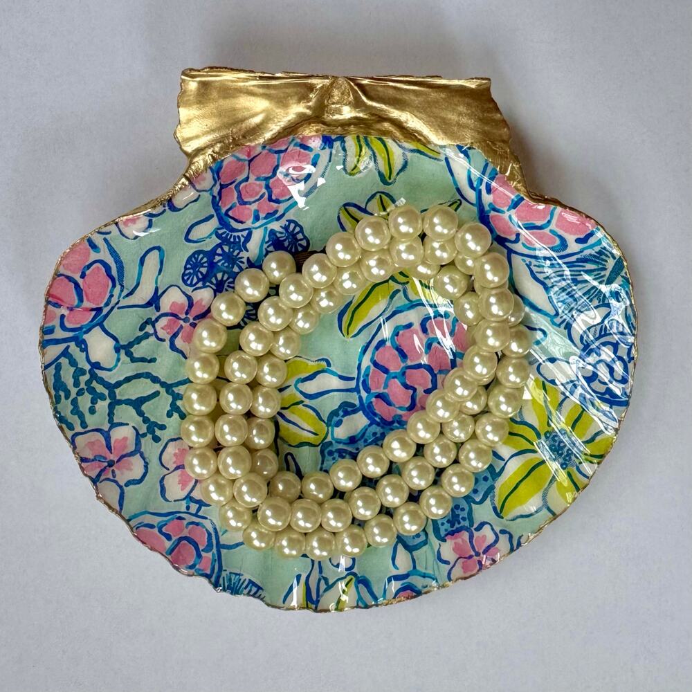 Tropical Coastal Floral Trinket Dish - Picture 3 of 7